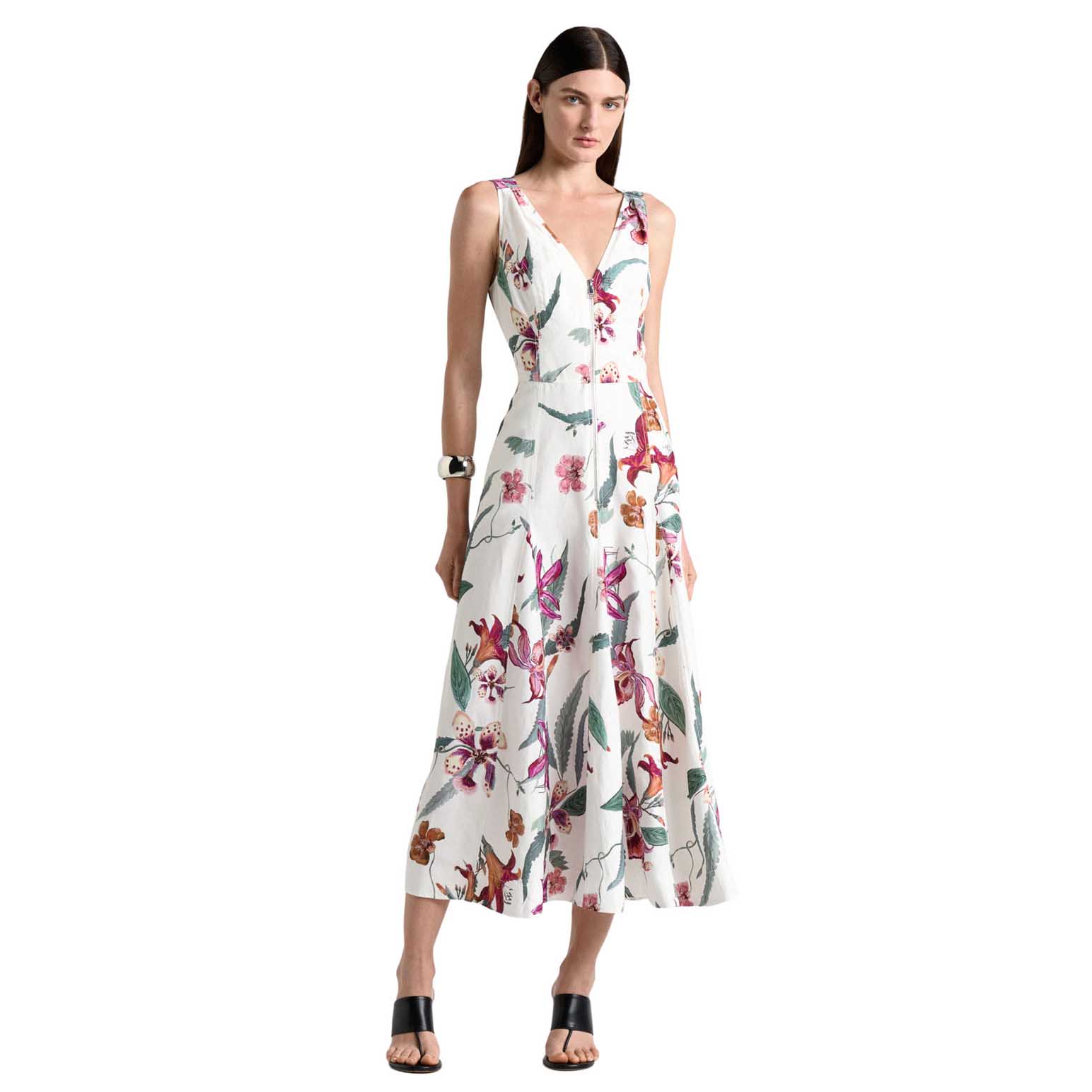 Cue Wild Orchid Zip Through Midi Dress